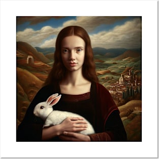Woman with Rabbit . Posters and Art